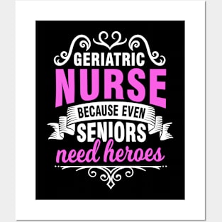 Geriatric Nurse Elderly Care Worker Posters and Art